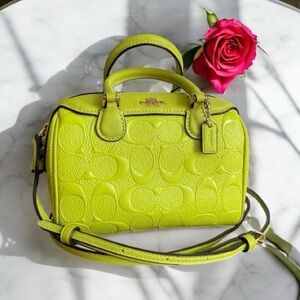 Coach neon green with Embossed micro Bennett crossbody bag